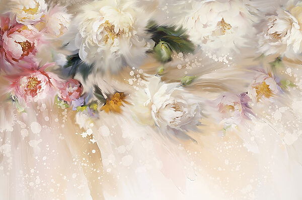 Pintura de flores sobre fondo blanco Pintura de flores sobre fondo blanco