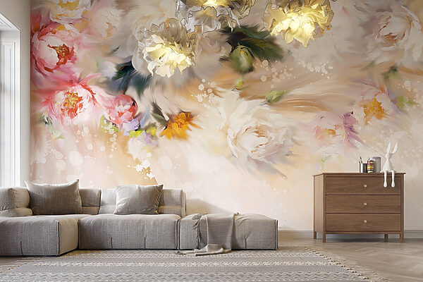 Pintura de flores sobre fondo blanco Pintura de flores sobre fondo blanco