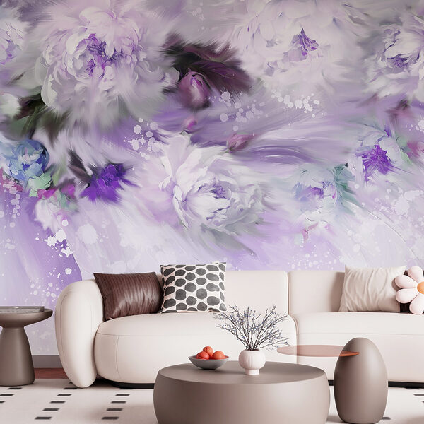 Pintura de flores y plumas Pintura de flores y plumas