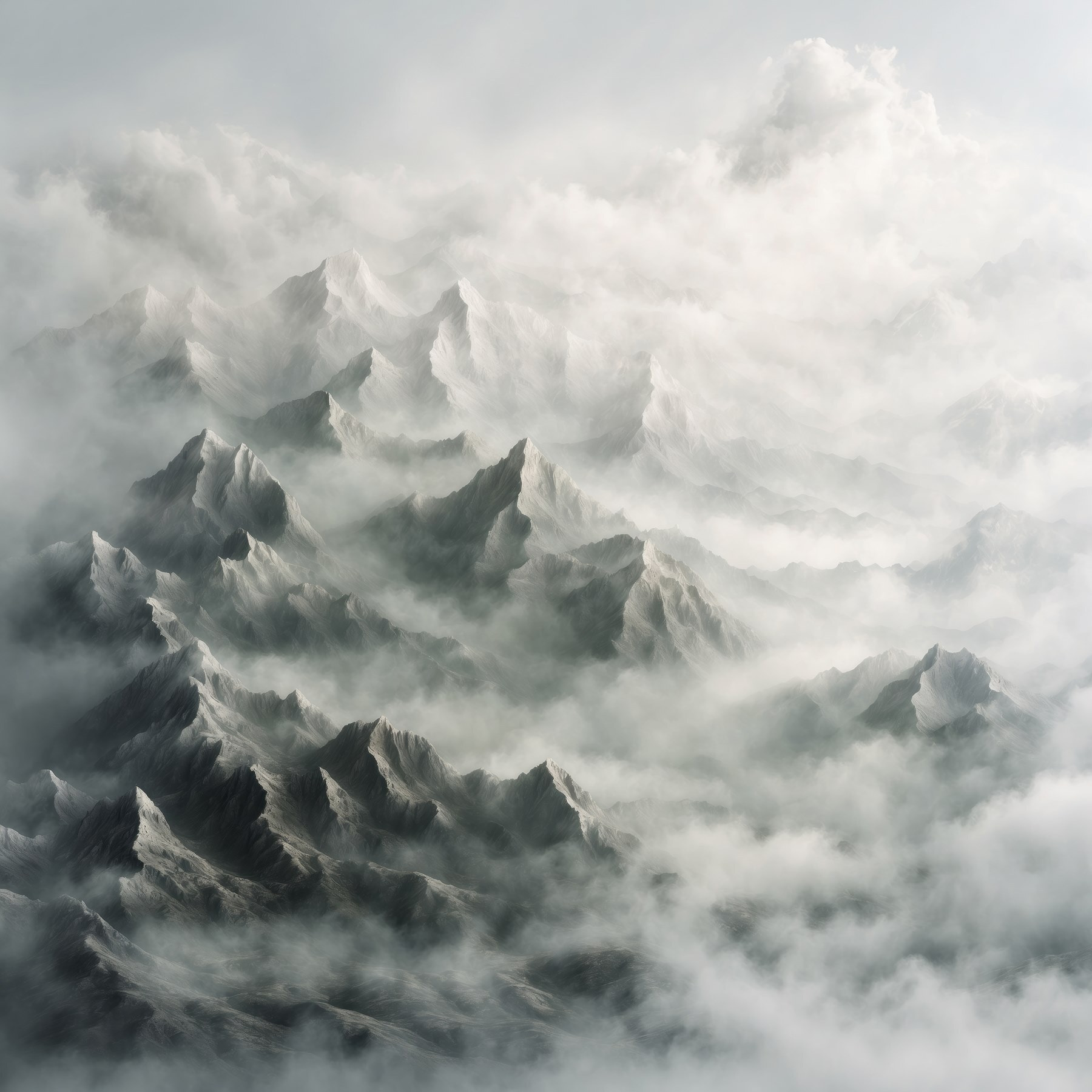 Mountain range with clouds Mountain range with clouds