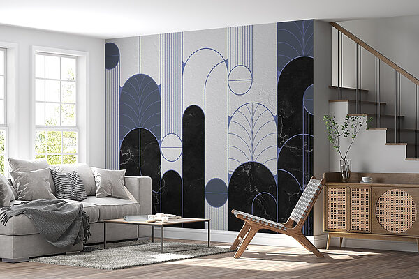 Pared estampada en blanco y negro Pared estampada en blanco y negro