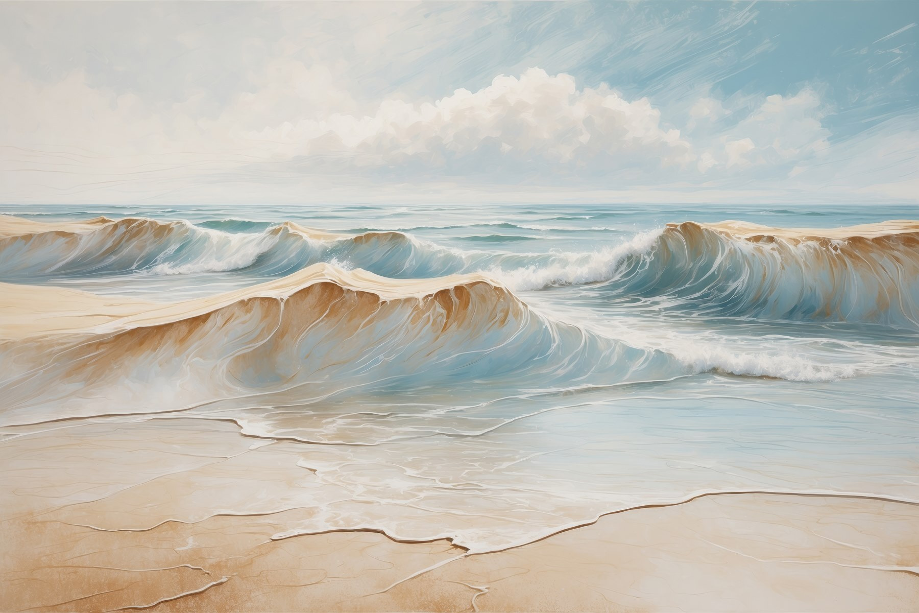 Waves crashing waves on a beach