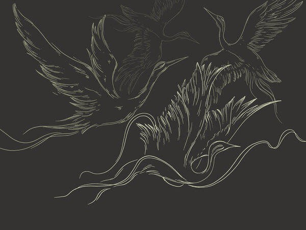 Dibujo de pájaros volando Dibujo de pájaros volando