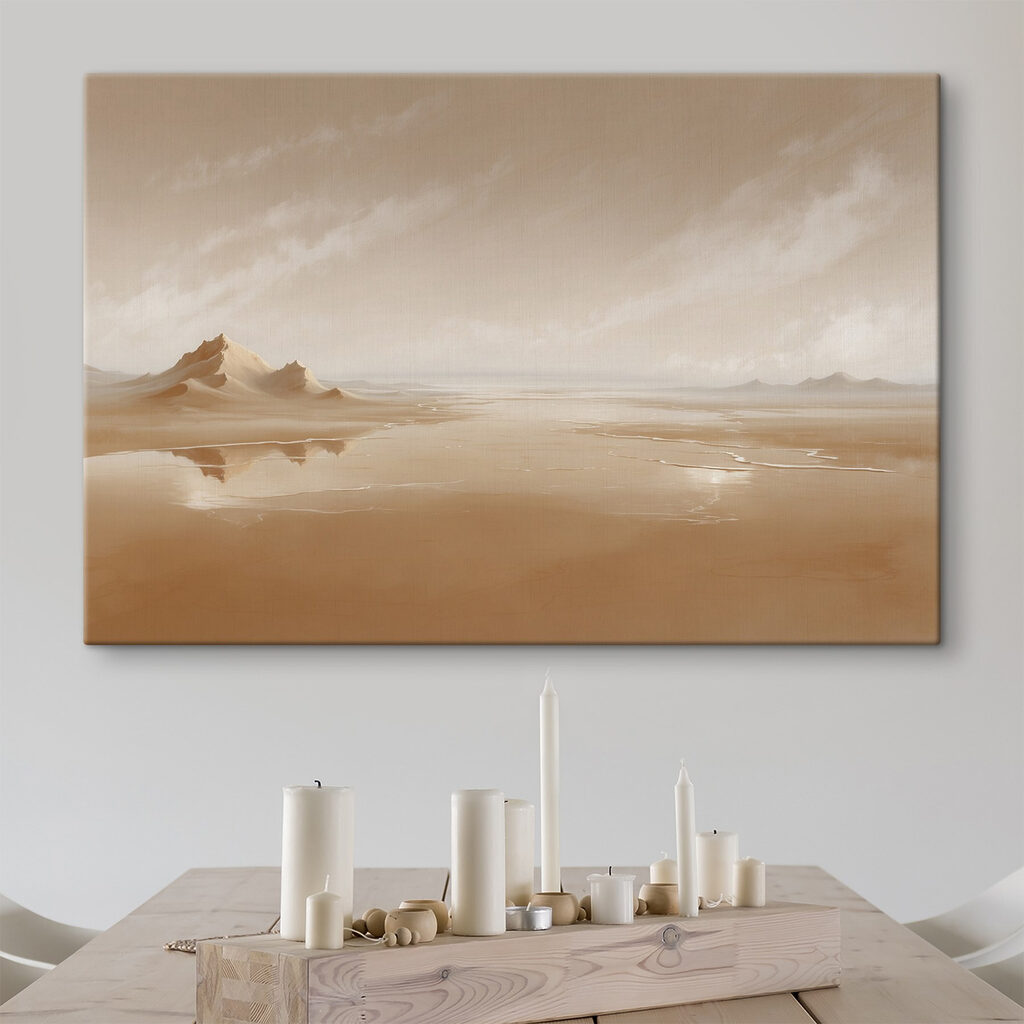 Sandy desert with mountains in the distance Sandy desert with mountains in the distance