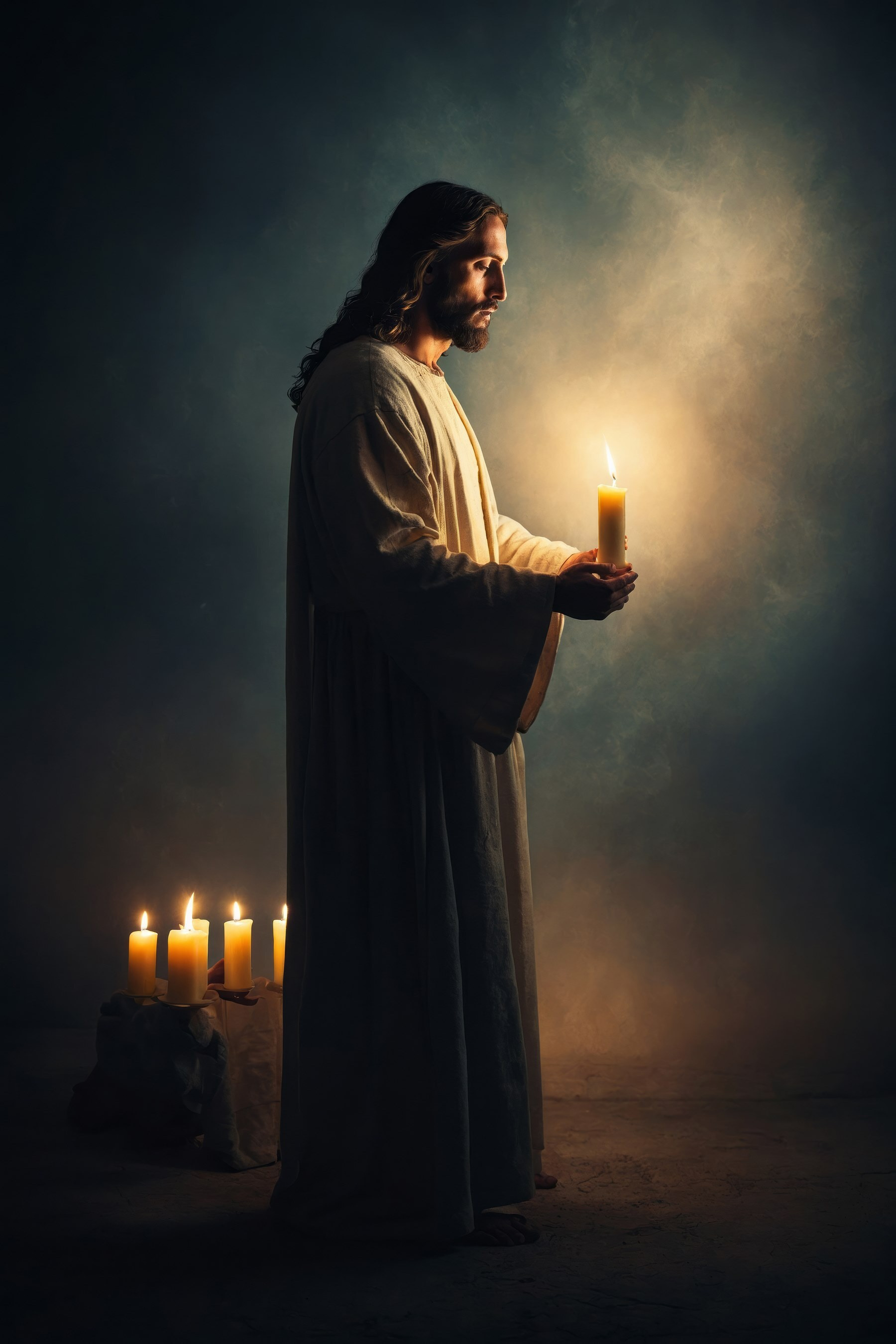 Man holding a candle Man holding a candle
