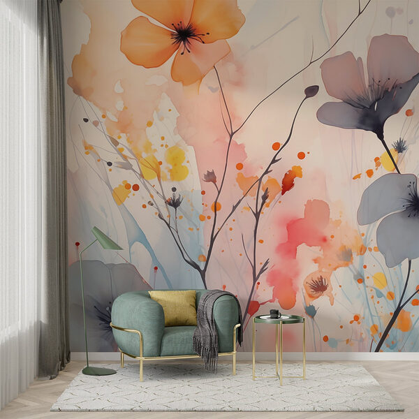 Pintura de flores sobre fondo blanco Pintura de flores sobre fondo blanco
