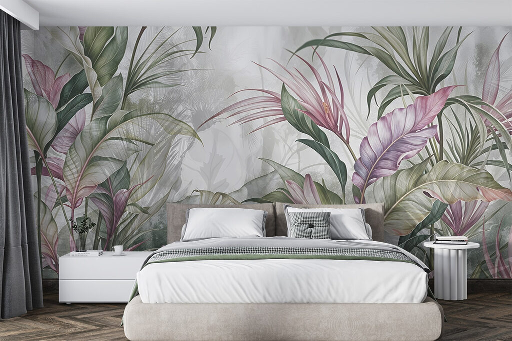 Painting of flowers and leaves