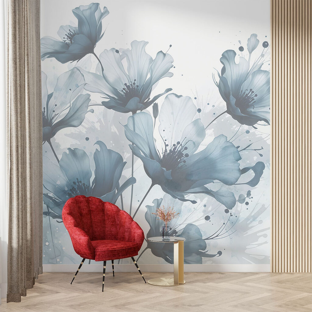 Group of flowers with blue and white colors Group of flowers with blue and white colors