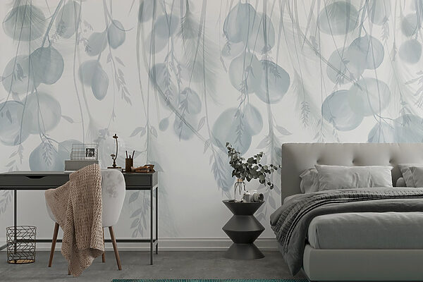 Fondo blanco y gris con plumas y flores Fondo blanco y gris con plumas y flores