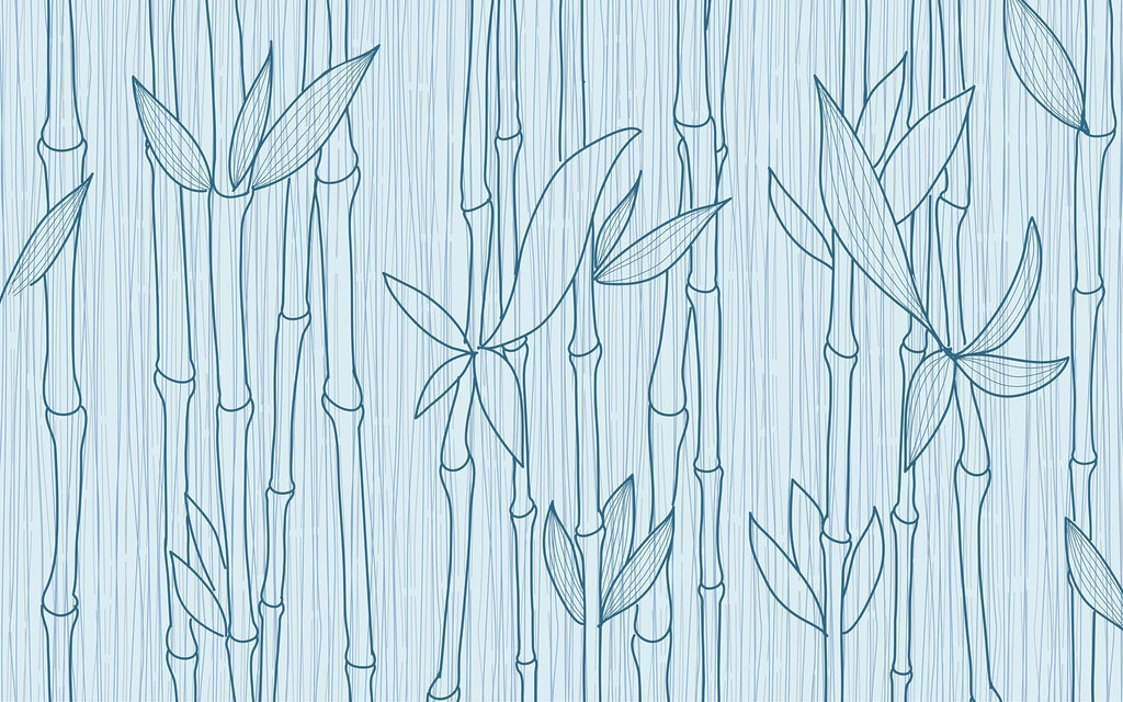 Dibujo lineal azul de bambú Dibujo lineal azul de bambú