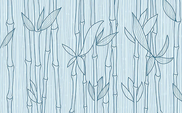 Dibujo lineal azul de bambú Dibujo lineal azul de bambú