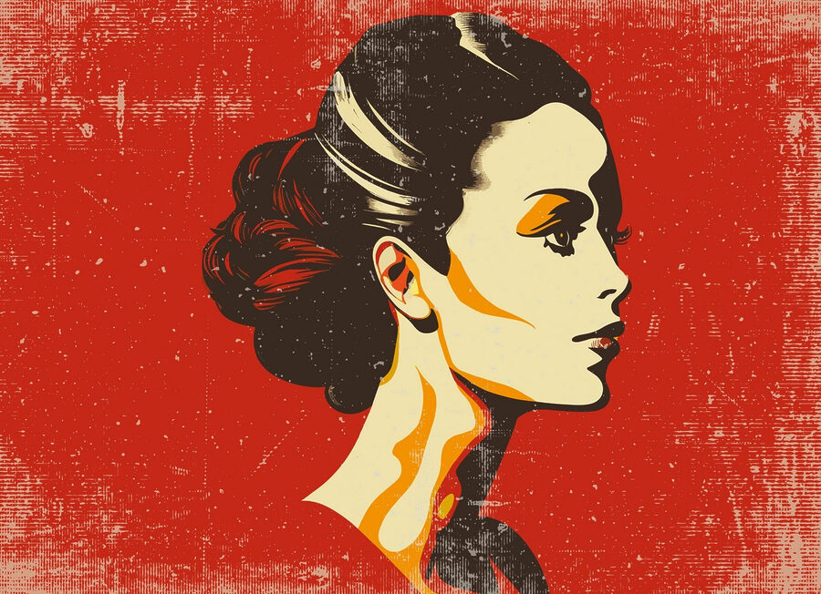 Mujer con moño