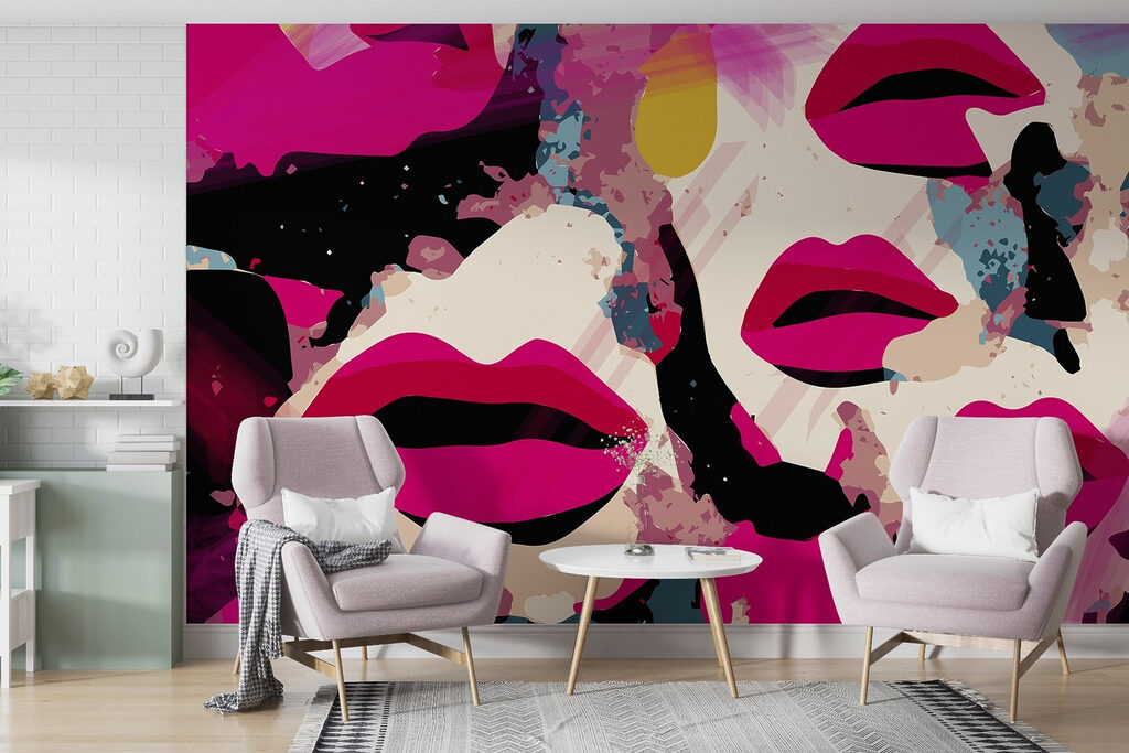 Group of lips with different colors