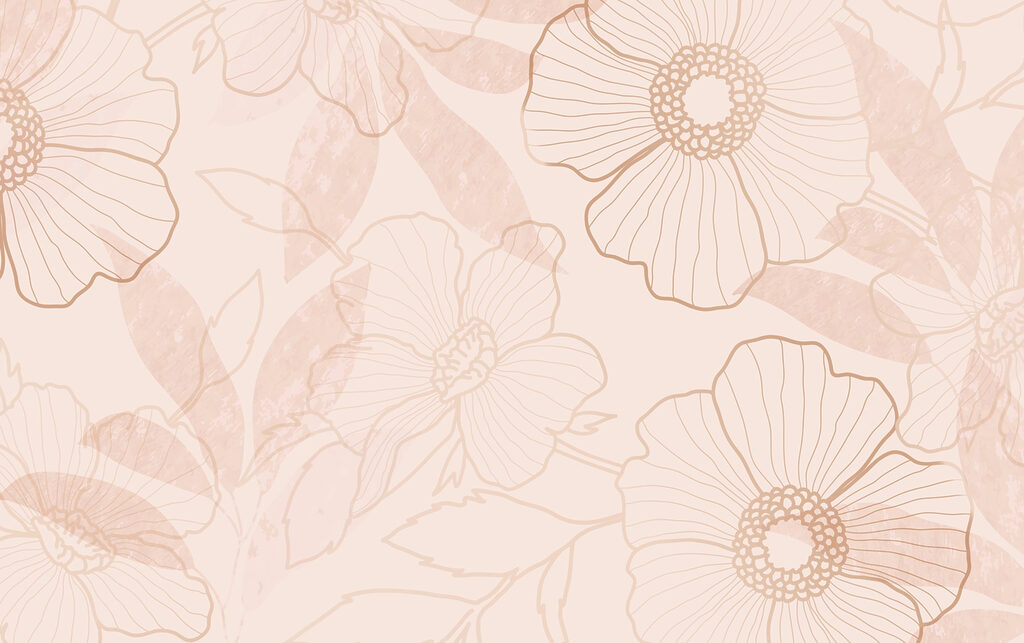 Delicado diseño de contorno floral Delicado diseño de contorno floral