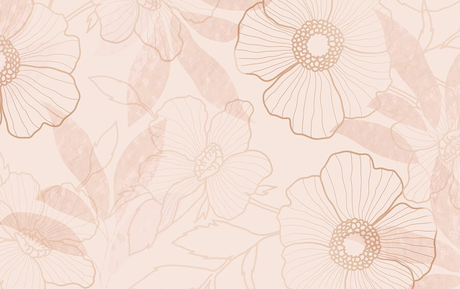 Delicado diseño de contorno floral