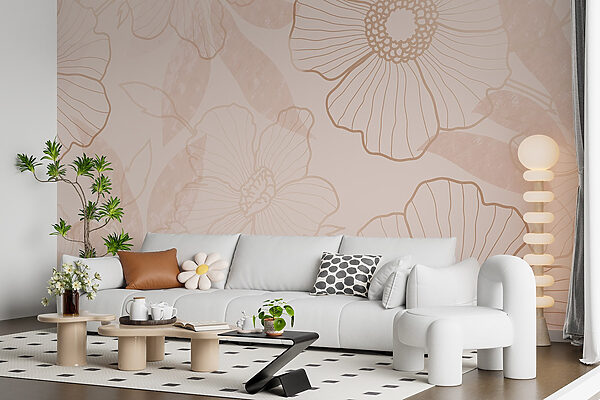 Delicado diseño de contorno floral Delicado diseño de contorno floral