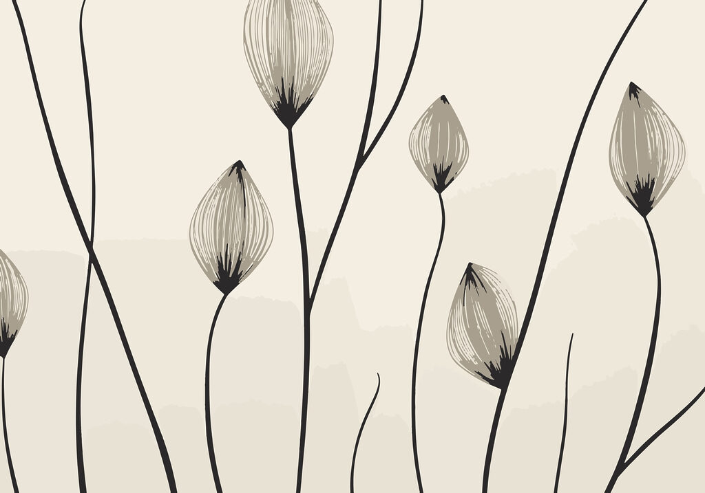 - Elegant lines of delicate blooms - Elegant lines of delicate blooms