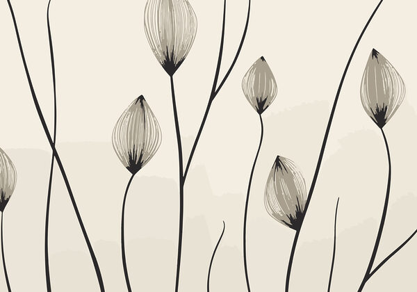 - Elegant lines of delicate blooms - Elegant lines of delicate blooms