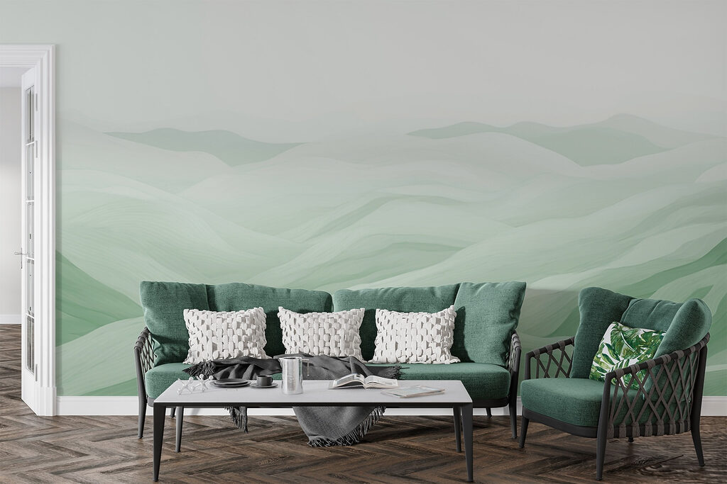 Green and white landscape