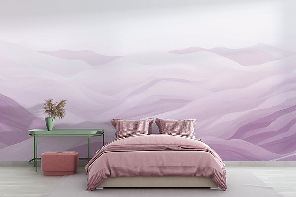 Fotomurales Fotomurales Paisaje morado y blanco (SKU: w02034v3)