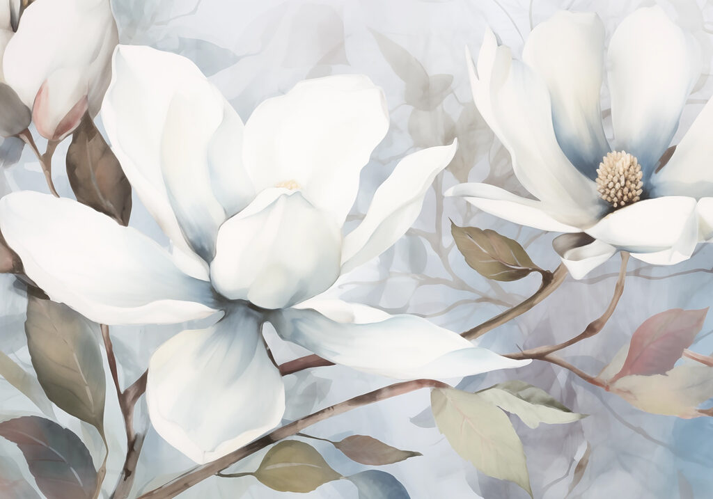 Pintura de flores blancas Pintura de flores blancas