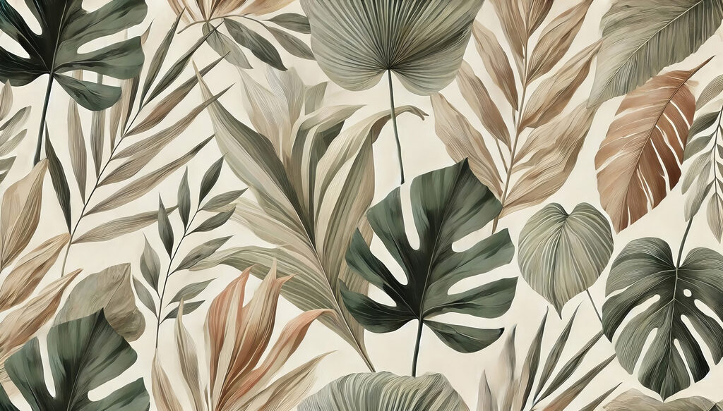 Papel pintado con hojas Papel pintado con hojas