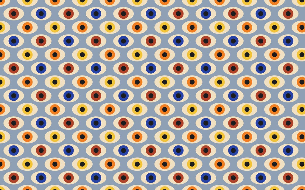 Pattern of colorful eyes