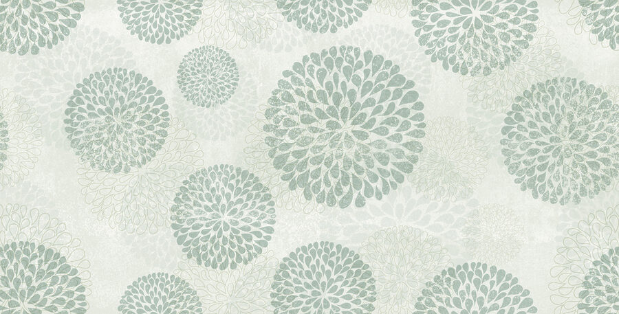 Papel pintado con círculos y flores