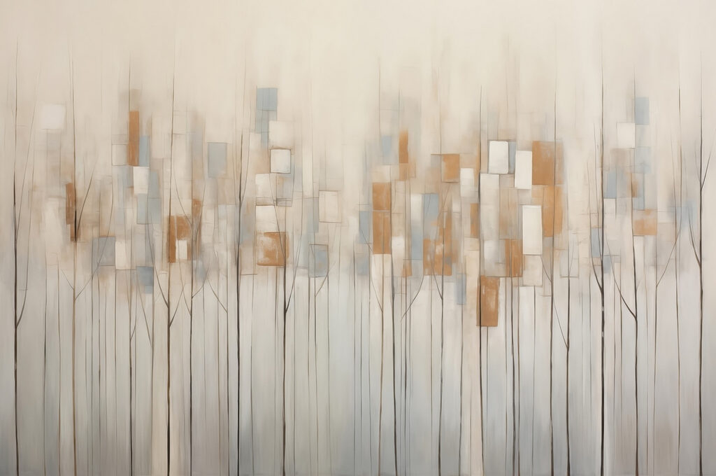Pintura de árboles con cuadrados Pintura de árboles con cuadrados