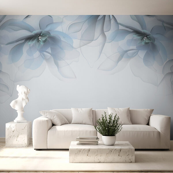 Group of flowers with white and blue flowers