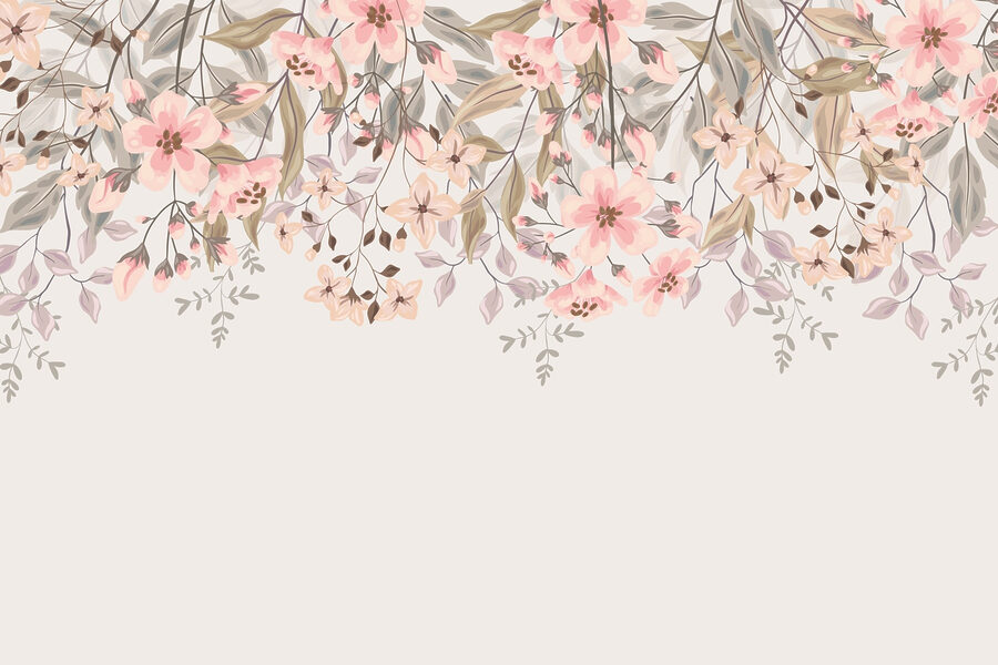 Flores delicadas en tonos suaves