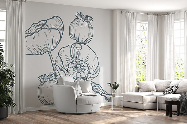 Dibujo de flores y capullos Dibujo de flores y capullos