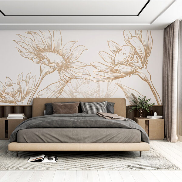 Dibujo de flores y hojas Dibujo de flores y hojas