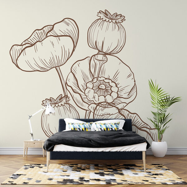 Dibujo de flores sobre fondo blanco Dibujo de flores sobre fondo blanco