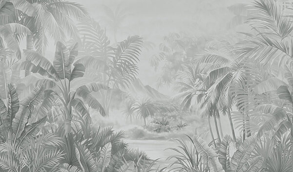 Imagen en escala de grises de un bosque tropical Imagen en escala de grises de un bosque tropical