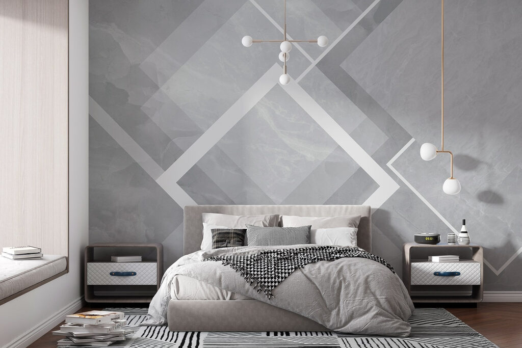 Grey and white background with white squares