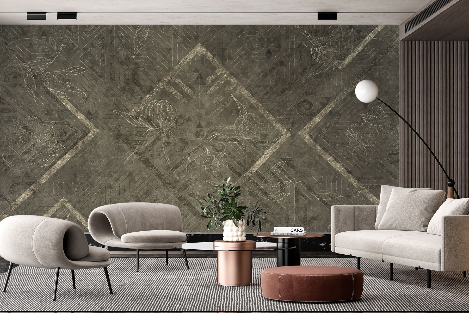 Grey and white patterned surface