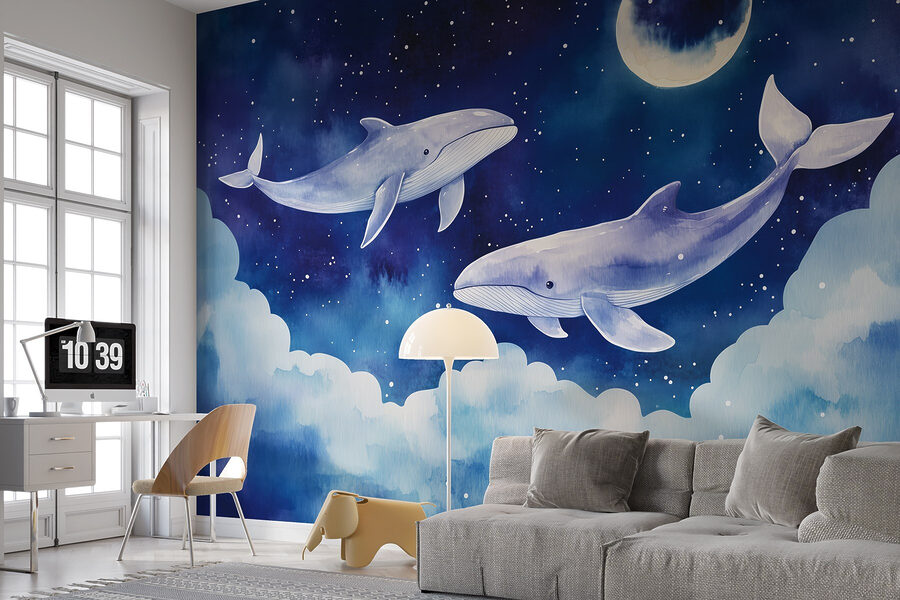 Dos ballenas en el cielo