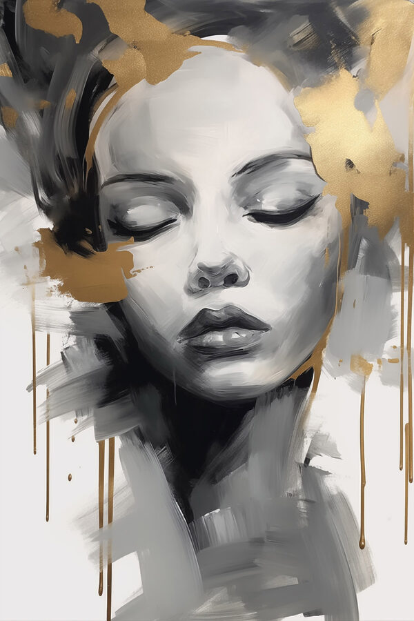 Dreamy face in muted tones
