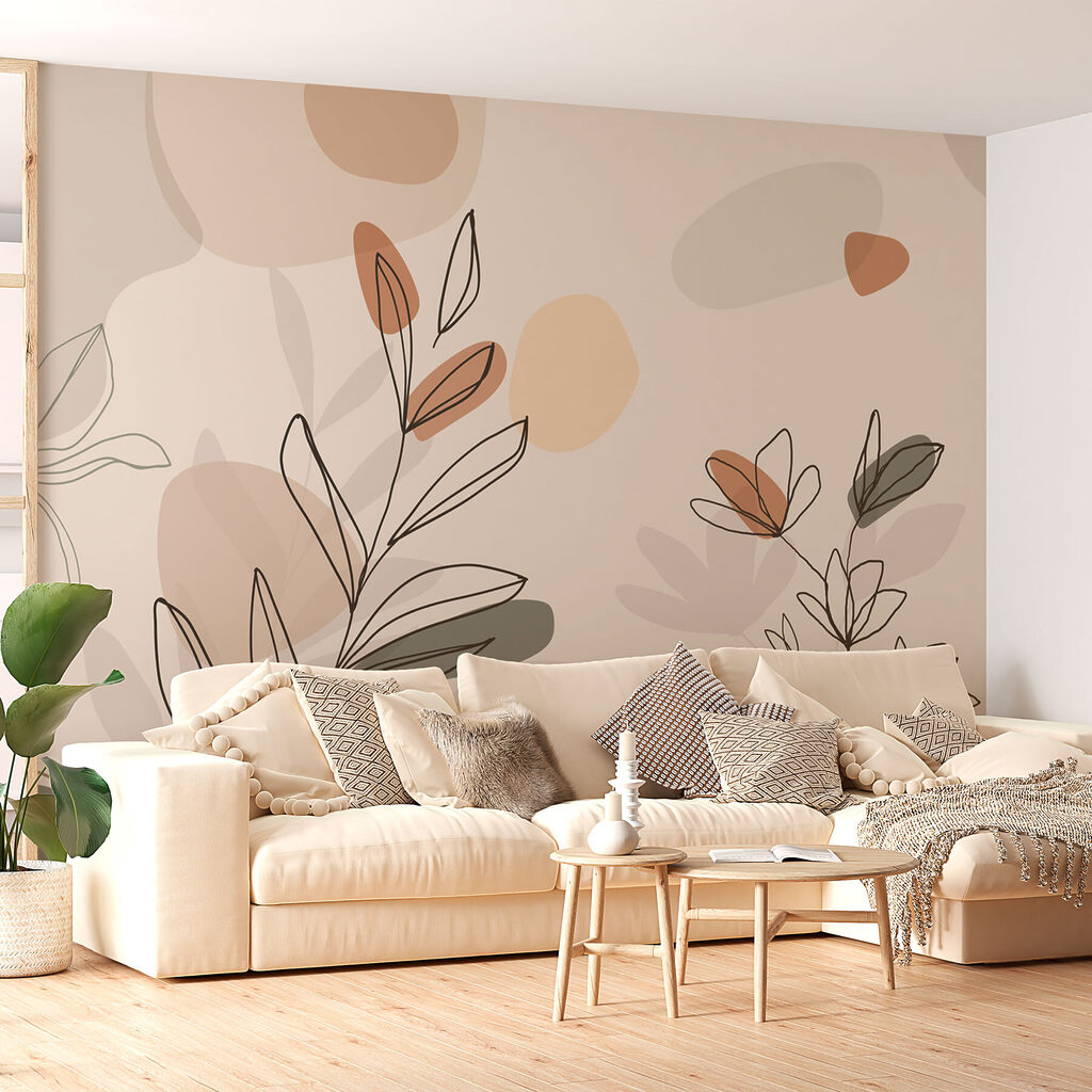 Drawing of leaves and flowers