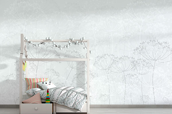 White background with flowers