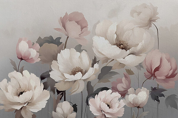 Pintura de flores en una pared Pintura de flores en una pared