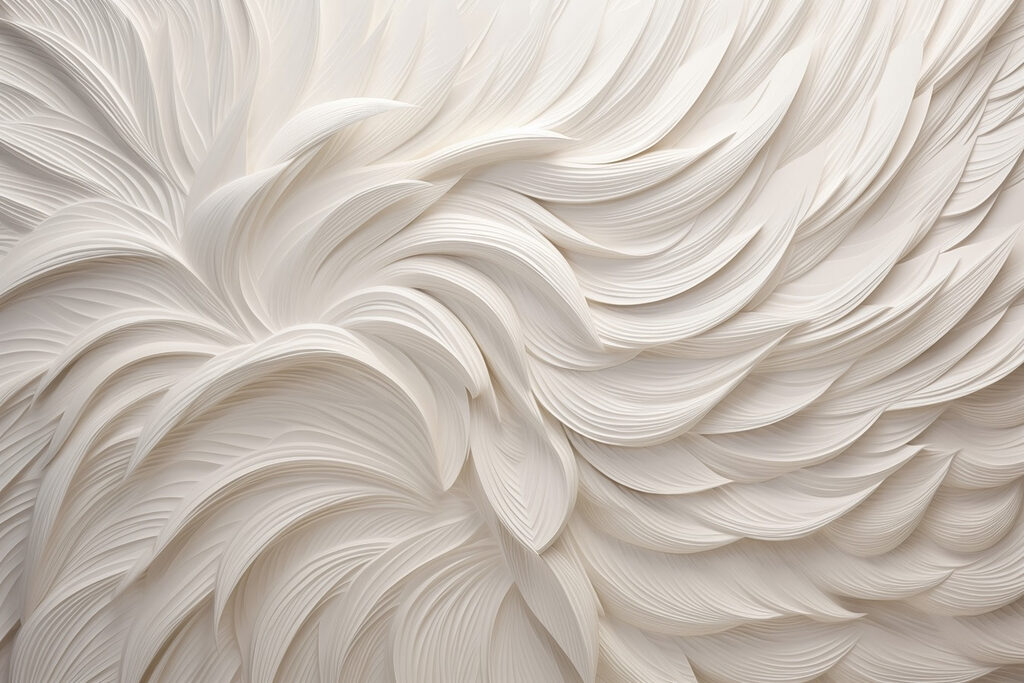 Superficie de textura blanca con plumas blancas Superficie de textura blanca con plumas blancas
