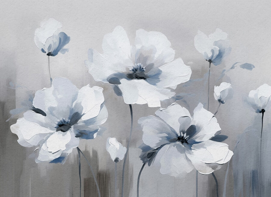 Pintura de flores blancas