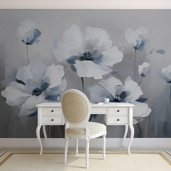 Pintura de flores blancas Pintura de flores blancas