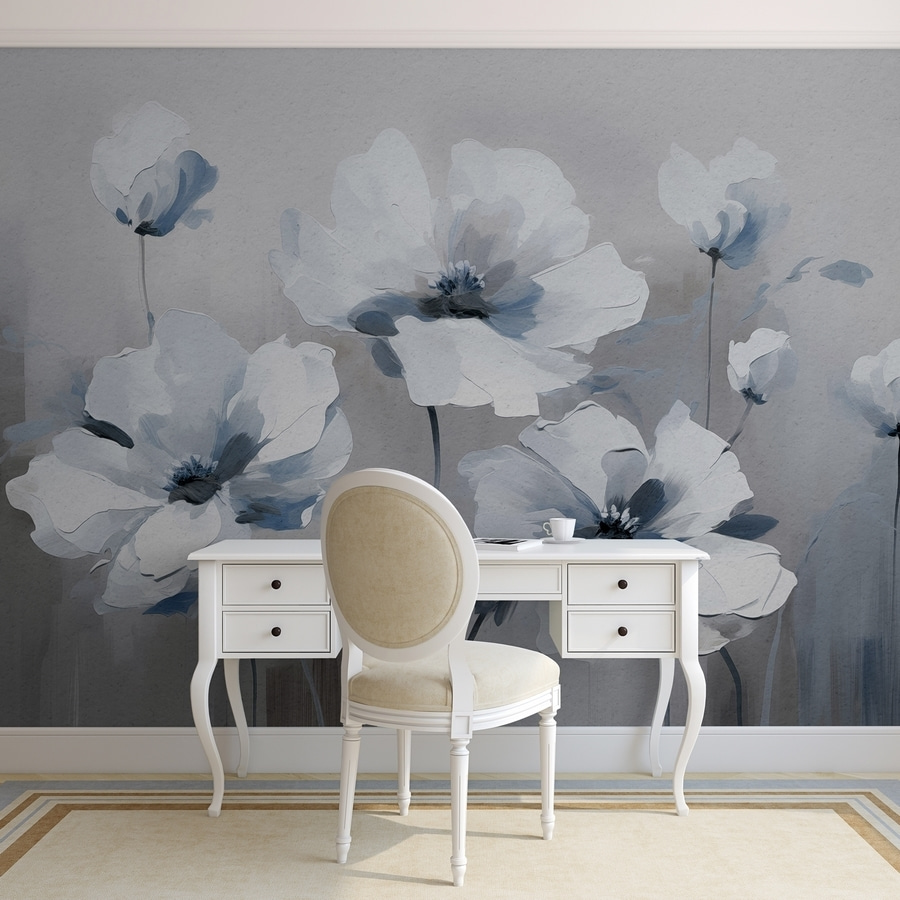 Pintura de flores blancas