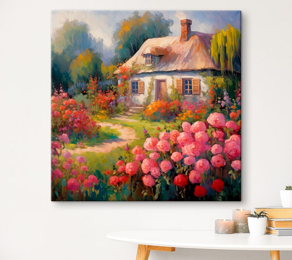 Cuadros Cuadro de una casa con flores (SKU: s41491) Cuadros Cuadros Cuadro de una casa con flores (SKU: s41491)