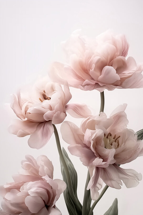 Delicate blooms in soft pastel hues