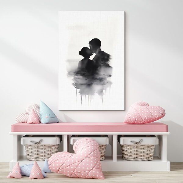 Man and woman kissing in the clouds Man and woman kissing in the clouds