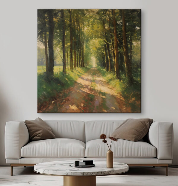 Cuadros Cuadros Camino de tierra que atraviesa un bosque (SKU: s41497)